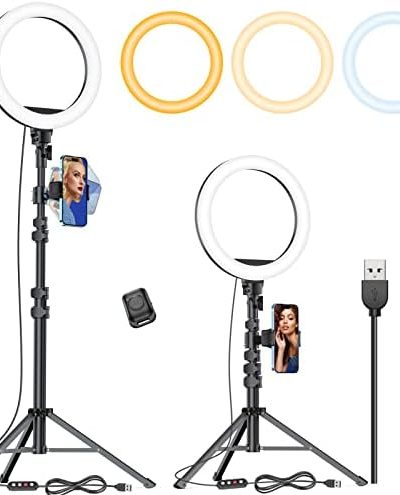 Kaiess 10.2" Selfie Ring Light with 65" Adjustable Tripod Stand & Phone Holder for Live Stream/Makeup, Upgraded Dimmable LED Ringlight for Tiktok/YouTube/Zoom Meeting/Photography