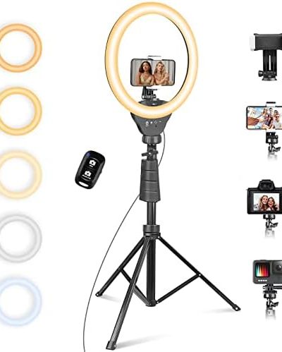 Eicaus 12" Ring Light with Tripod Stand and Phone Holder,Selfie LED Lighting with 62" Phone and Stand,Circle Ringlight for Photography,TIK Tok and YouTube,Compatible with iPhone, Android and Cameras