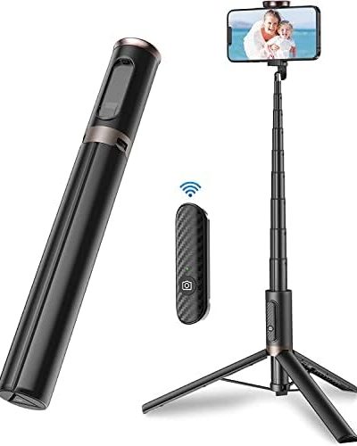 TONEOF 60" Cell Phone Selfie Stick Tripod,Smartphone Tripod Stand All-in-1 with Integrated Wireless Remote,Portable,Lightweight,Extendable Phone Tripod for 4''-7'' iPhone and Android (Black)