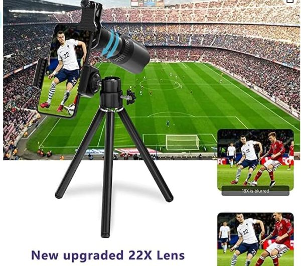 Phone Camera Lens Kit 4 in 1, Selvim 22X Telephoto Lens+235 Fisheye Lens+25X Macro Lens+0.62X Wide Angle Lens, Cell Phone Lens Kits Compatible with iPhone 12 11 10 8 7 6 6s Plus XS XR Samsung Android - Image 2